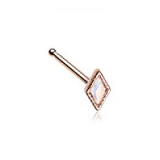 Rose Gold Illuminating Diamond Shape Nose Stud Ring