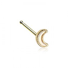Golden Illuminating Moon Shape Nose Stud Ring