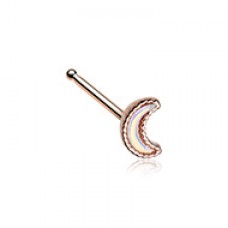 Rose Gold Illuminating Moon Shape Nose Stud Ring