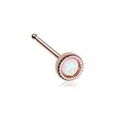 Rose Gold Glitter Opal Round Shape Nose Stud Ring