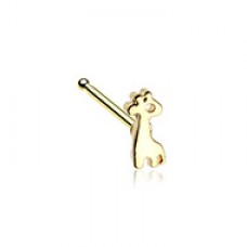 Golden Dainty Baby Giraffe Calf Nose Stud Ring