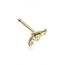 Golden Gun Pistol Nose Stud Ring