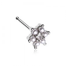 Alluring Vintage Pearl Flower Nose Stud Ring