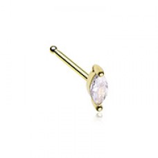 Golden Marquis Prong Set Gem Nose Stud Ring