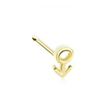 Golden Male Sign Gender Symbol Nose Stud Ring
