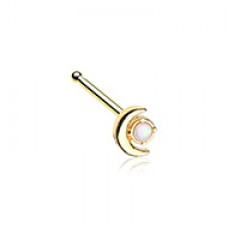 Golden Opal Moon Nose Stud Ring