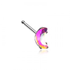Moon Shaped Aurora Gem Nose Stud Ring