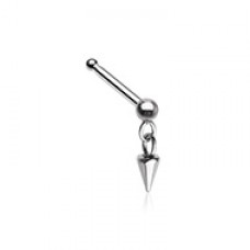 Ball & Chain Spike Dangle Gem Nose Stud Ring