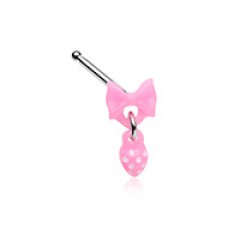 Kawaii Bow Heart Dangle Nose Stud Ring