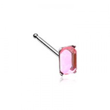 Emerald Cut Rectangle Shape Gem Nose Stud Ring
