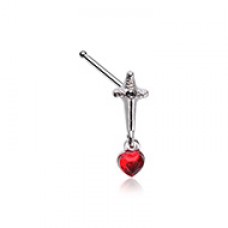 Dagger Heart Blood Gem Nose Stud Ring