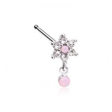 Baby Pink Flower Gem Nose Stud Ring