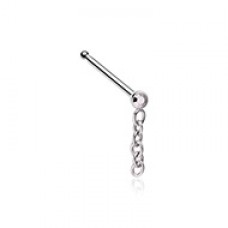 Gemmed Chainlink Dangle Nose Stud Ring