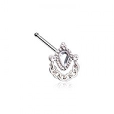 Victorian Ornate Chain Gem Nose Stud Ring