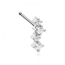 Classic Zig Zag CZ Nose Stud Ring