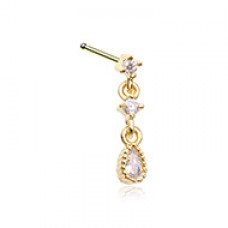 Golden Fairytale Drops CZ Nose Stud Ring