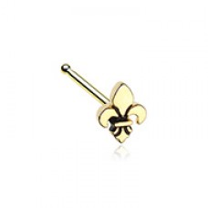 Golden Fleur De Lis Nose Stud Ring