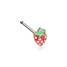 Red Enamel Strawberry Nose Stud Ring