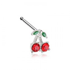 CZ Cherry Cherries Bling Gem Nose Stud Ring