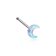 Kawaii Celestial Glitter Pastel Moon Nose Stud Ring