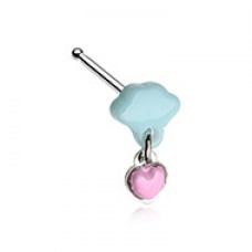 Sweet Kawaii Cloud Heart Dangle Nose Stud Ring