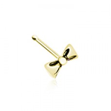 Golden Cutesy Bow-Tie Nose Stud Ring