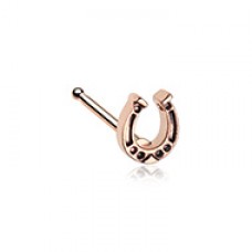 Rose Gold Good Luck Horseshoe Nose Stud Ring