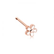 Rose Gold Plumeria Petal Flower Nose Stud Ring