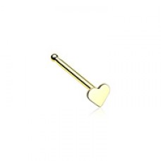 Golden Steel Heart Nose Stud Ring