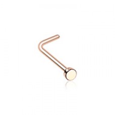 Rose Gold Plate Basic Steel L-Shape Nose Ring