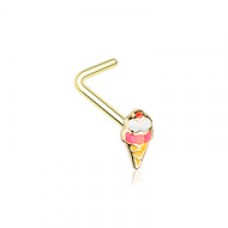 Golden Summertime Sadness Ice Cream Cone L-Shape Nose Ring