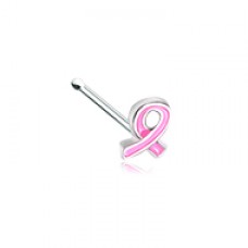 Breast Cancer Awareness Pink Ribbon Nose Stud Ring