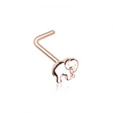 Rose Gold Wild & Free Elephant L-Shape Nose Ring