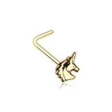 Golden Believe in Unicorns L-Shape Nose Ring