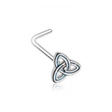 Triquetra Trinity Knot L-Shape Nose Ring