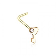 Golden Key to my Heart L-Shape Nose Ring