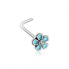 Springtime Flower L-Shape Nose Ring