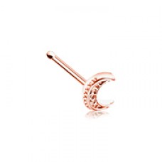 Rose Gold Filigree Moon Nose Stud Ring