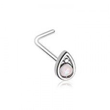 Grand Opal TearDrop L-Shape Nose Ring