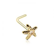 Golden Wish upon a Starfish L-Shape Nose Ring