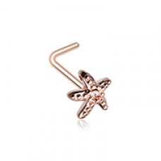 Rose Gold Wish upon a Starfish L-Shape Nose Ring