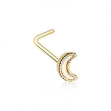 Golden Illuminating Moon Shape L-Shape Nose Ring