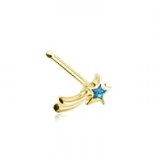 Golden Wishing Opal Shooting Star Nose Stud Ring