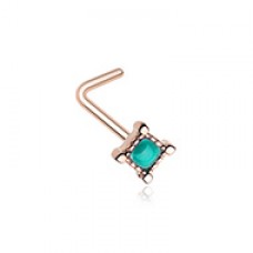 Rose Gold Arabian Princess L-Shape Nose Ring