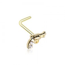 Golden Gun Pistol L-Shape Nose Ring