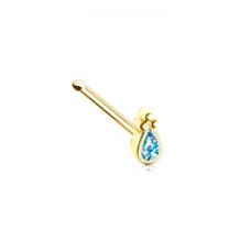 Golden Glamourous Sparkling Teardrop Nose Stud Ring