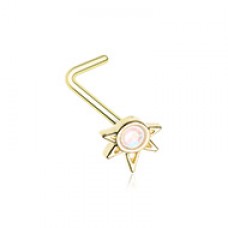 Golden Opal Starburst L-Shape Nose Ring