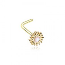 Golden Opal Sun L-Shape Nose Ring