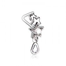 Shooting Stars Dangle L-Shaped Nose Ring