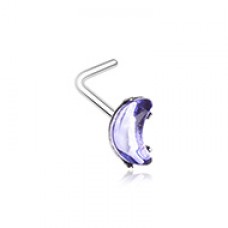 Moon Shaped Gem L-Shaped Nose Ring